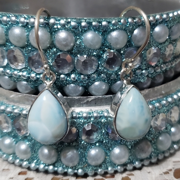 Jewelry - "Bianca" Larimar 💧 sterling silver drop earrings